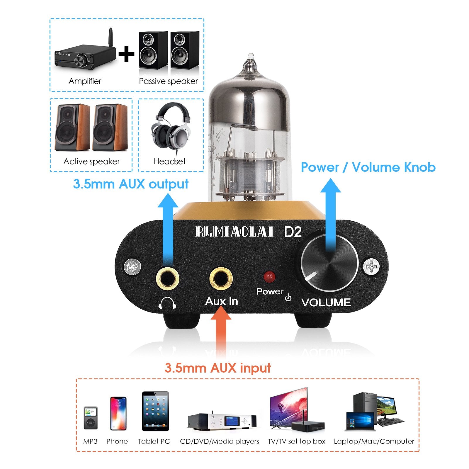 Audio Vacuum Valve Tube Amplifier Stereo Preamp-Veeddydropshipping