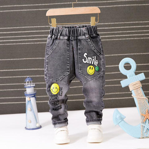 2023 Spring Fashion Boys Jeans Baby casual Pants Cartoon letters Kids-TB01259-Veeddydropshipping