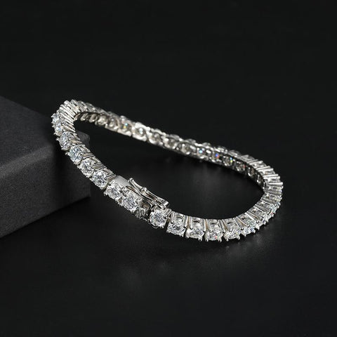 4mm Moissanite Sparkling Full Diamond GRA 925 Sterling-JW00001-Veeddydropshipping