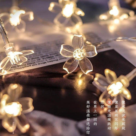 10/40/60 Lights LED String Fairy Lights Crystal Cherry Blossom Flower-TI00950-Veeddydropshipping