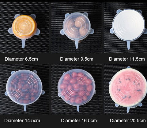 Silicone Six-Piece Set Fresh-Keeping Cover-HA00901-Veeddydropshipping