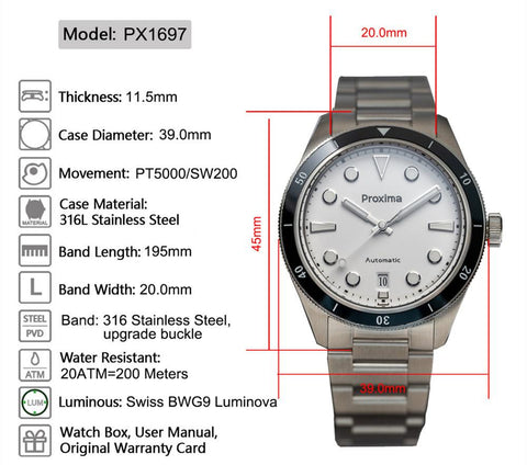 Men Watch Sapphire Automatic Mechanical Vintage Watches -JW00601-Veeddydropshipping