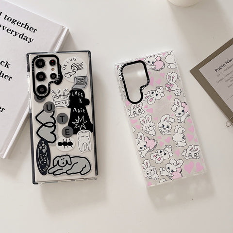 Glitter Dream Shell Pattern Case Vintage Landscape Stamp Label Phone Case For Samsung  Case-PA00247-Veeddydropshipping