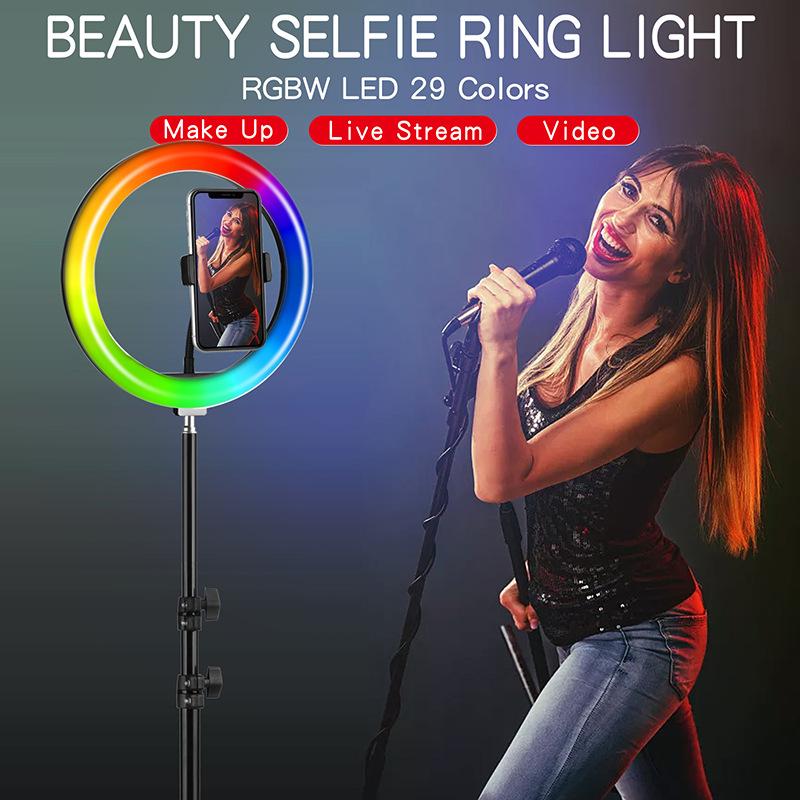 10 inch Selfie Ring Light RGB Photography Led Rim Of Lamp With Mobile Holder Support-PA00833-Veeddydropshipping