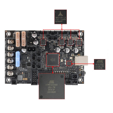 Prusa i3 MK3 Board With 4 TMC2130 Stepper Drivers SPI Control 4 Mosfet Switched Outputs-Veeddydropshipping