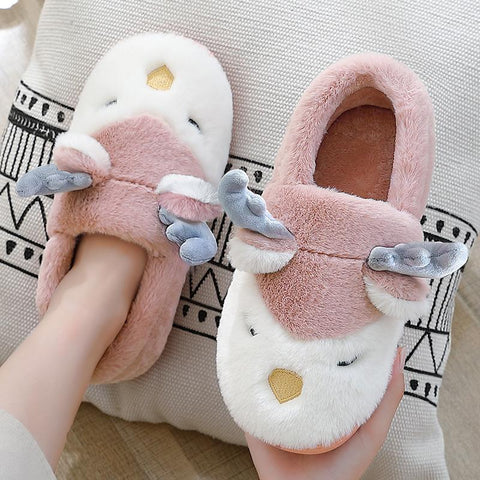 Cartoon Reindeer Non Slip Warm Men Bedroom Indoor Home-BS01246-Veeddydropshipping