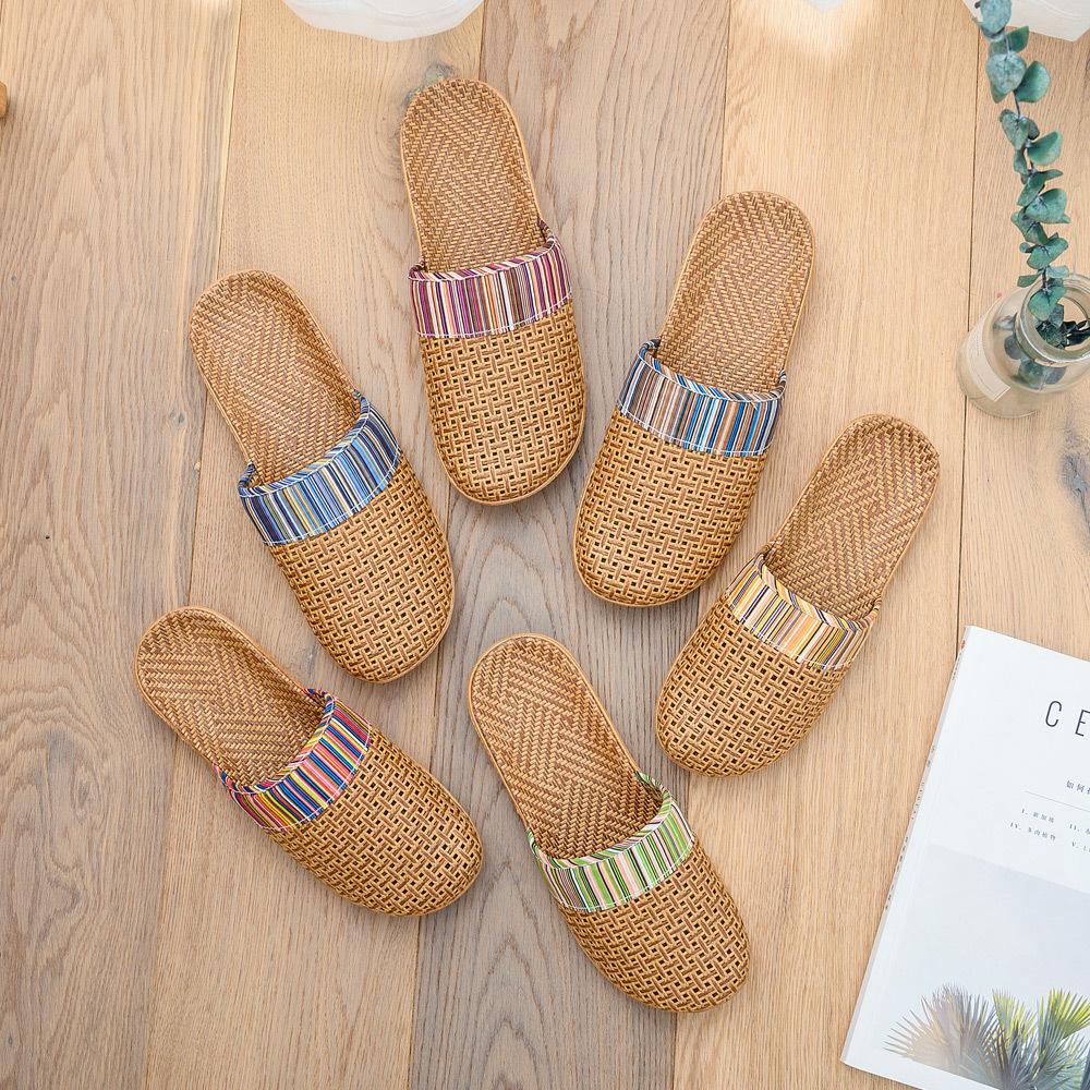 Slippers Home Couples Loopholes Floor Linen Slippers-BS01116-Veeddydropshipping