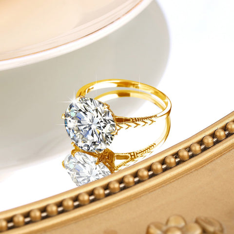 Massive Certified Moissanite Ring Silver Wedding Diamond Test Pass-JW00090-Veeddydropshipping