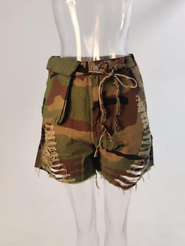 Fashion Women Denim Shorts High Waist-WF00607-Veeddydropshipping