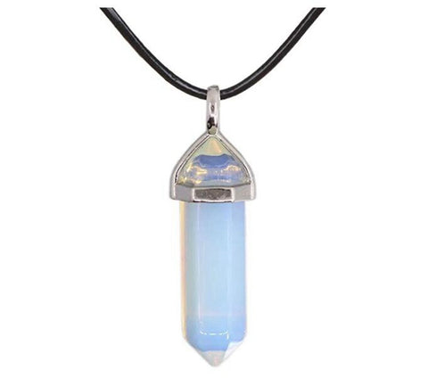 Hexagonal Pointed Stone Pendant Necklace Pendants-JW01206-Veeddydropshipping