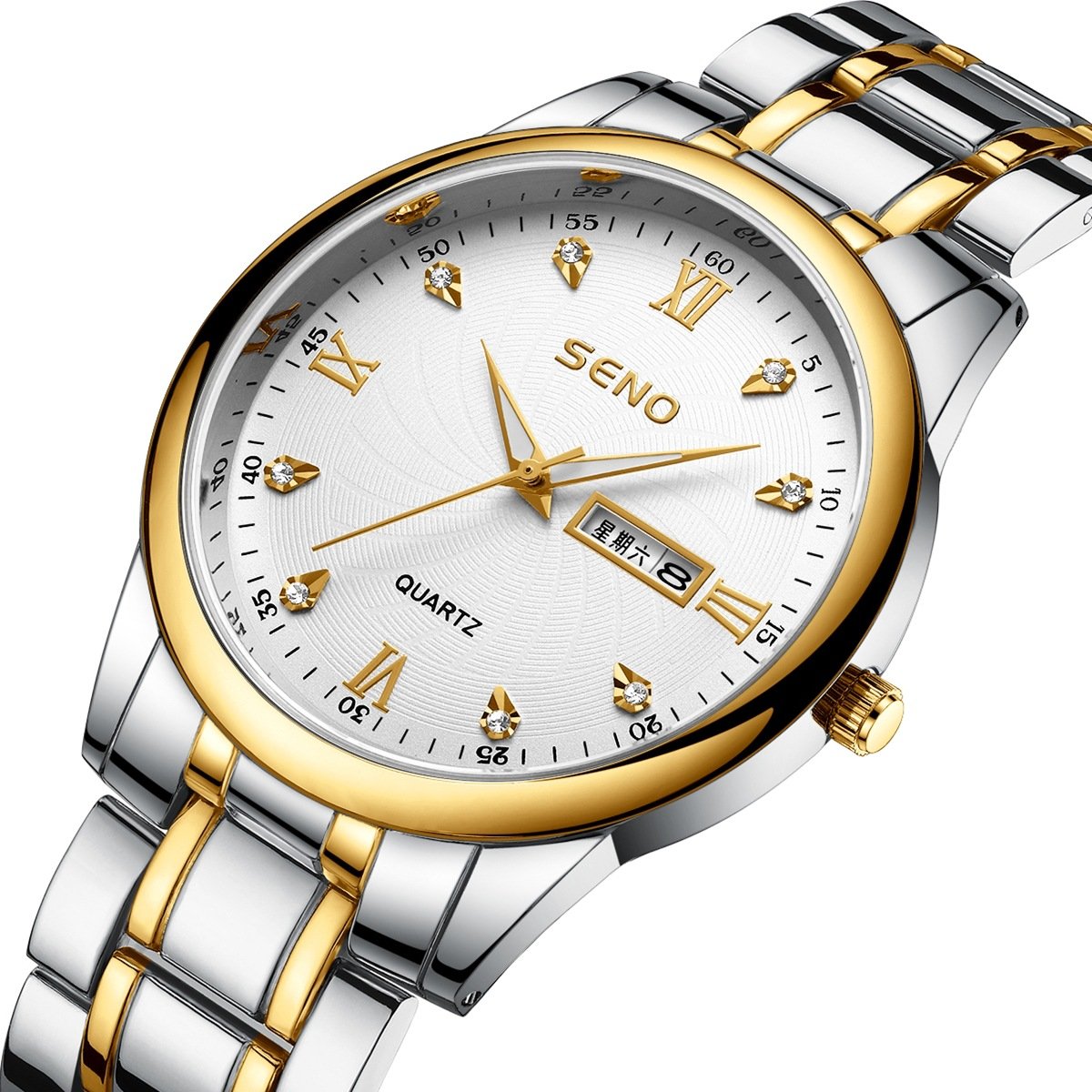Business Waterproof Dual Calendar Quartz Watch-JW00767-Veeddydropshipping
