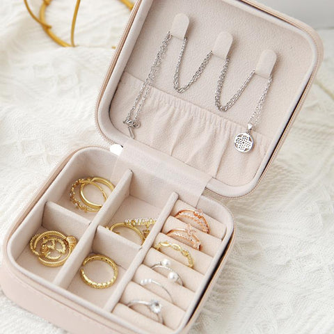 Leather Jewelry Box Single-layer Storage Box-JW01699-Veeddydropshipping
