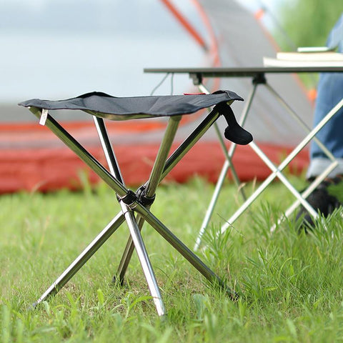 Folding Portable Stainless Steel Stool Outdoor Adjustable Chair Oxford Cloth Seat-OS00410-Veeddydropshipping