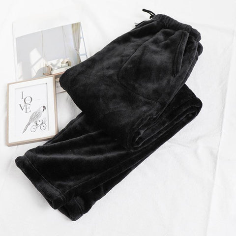 Flannel Pajama Pants High Waist Loose Casual Straight Big Size-MF01606-Veeddydropshipping