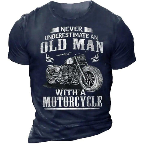 T-shirt For Men Motor Biker 3d Print Vintage Short-MF00185-Veeddydropshipping