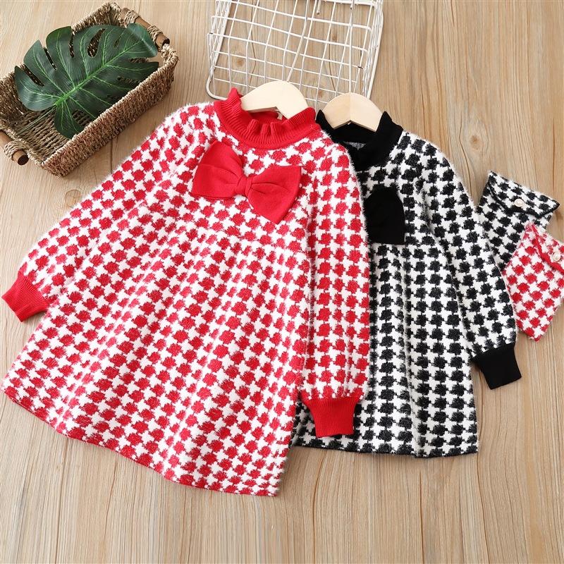 Spring Autumn Girls Children Knitted Woolen Dresses-Veeddydropshipping