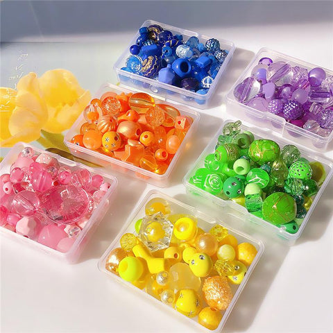 Pattern Round Glass Beads Crystal Beads Loose Spacer Beads-JW01466-Veeddydropshipping