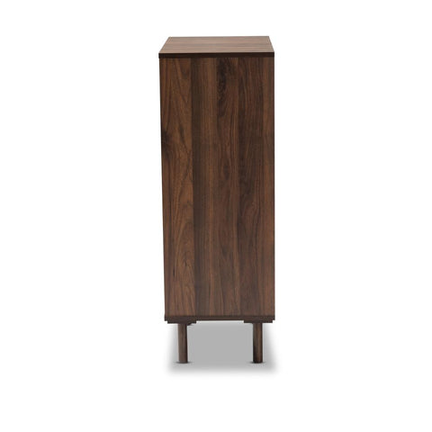 Modern Walnut 2-Door Shoe Cabinet-HA01743-Veeddydropshipping