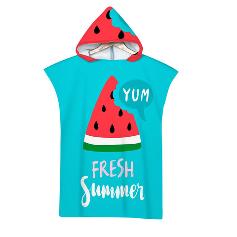 Customizable Summer Fruit Microfiber Quick Dry Hooded Beach Towel Adult Kids Swim -OS00264-Veeddydropshipping
