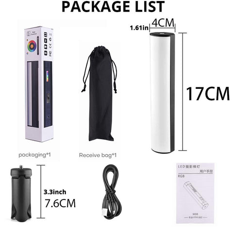 Photography Mini Handheld LED Light Stick Tube Stick RGB Lamp 2500-9000K-CE00459-Veeddydropshipping