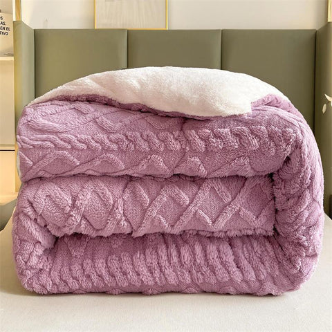 Thick Warm Blanket for Bed Artificial Lamb Cashmere-HA00437-Veeddydropshipping