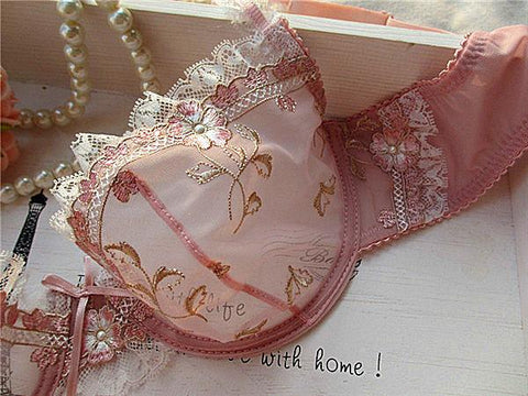 women sexy transparent lace underwear bra set-WF00710-Veeddydropshipping