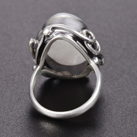 Natural Moonstone For Men Women 925 Sterling Silver Jewelry Ring -JW00057-Veeddydropshipping