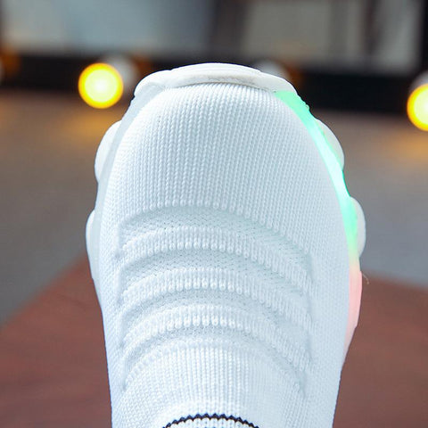 Kids Sneakers Children Baby Girls Boys Letter Mesh Led Luminous Socks-TB00096-Veeddydropshipping