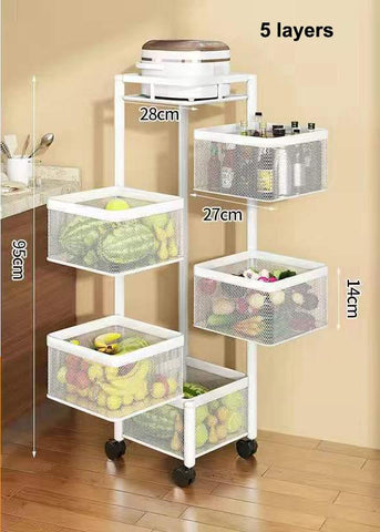 Rotating Storage Baskets Rack Stackable Metal Basket-HA01678-Veeddydropshipping