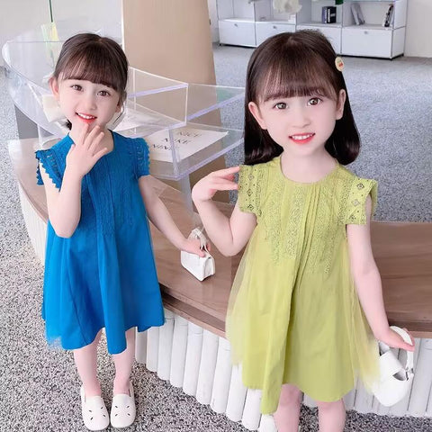 baby girl dresses summer solid cotton sleeveless dress for girls 2-10 year-TB00858-Veeddydropshipping