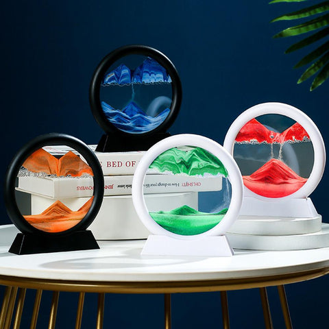 Round 3D Glass Moving Sand Art Painting Sandscape-HA00313-Veeddydropshipping