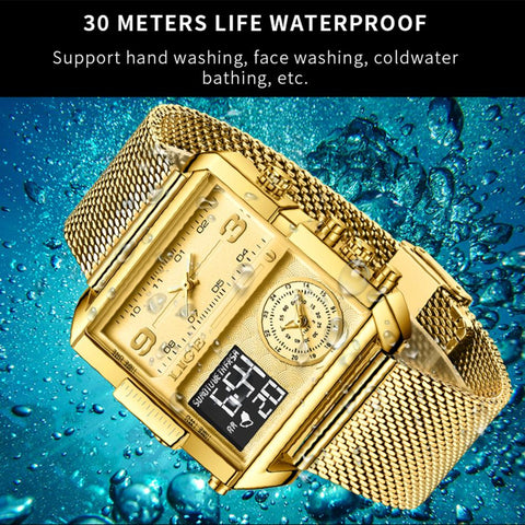 Luxury Creative Square Watches Ladies Fashion Dual Display -JW00900-Veeddydropshipping