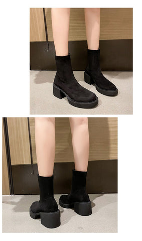 Tide Cool 2022 Fashion New High-heeled Ankle Botas Women-BS01006-Veeddydropshipping