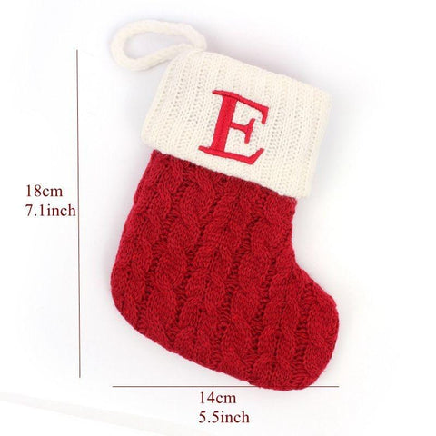 Christmas Knitting Socks A-Z Alphabet Pendant Socks-HA00763-Veeddydropshipping