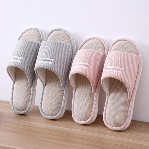 Flat Shoes Comfortable Anti-slip Home Flax Linen Slipper-BS01234-Veeddydropshipping