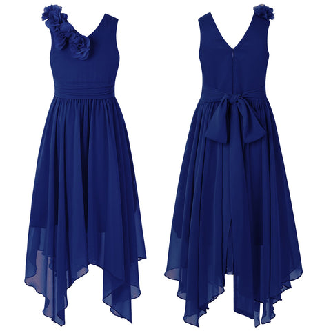 Kid Girl Child Flower Chiffon Tulle Lace Dress Wedding Bridesmaid Formal-TB00855-Veeddydropshipping
