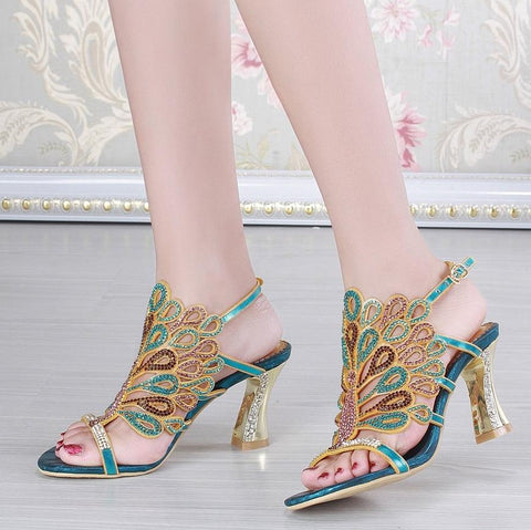 Dress Biling Crystal Sandals Women Outdoor Rhinestones Thin High-BS00830-Veeddydropshipping