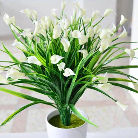 mini artificial calla with leaf plastic fake-HA00724-Veeddydropshipping