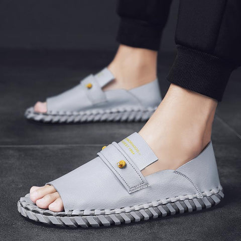 Slippers Male Beach Ankle Shoes Outdoor Hiking Leather-BS01529-Veeddydropshipping