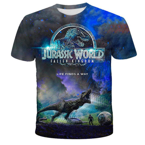 Kids Boys Girls Jurassic Park 3 Clothes Summer Dinosaur T Shirt Short-TB01172-Veeddydropshipping