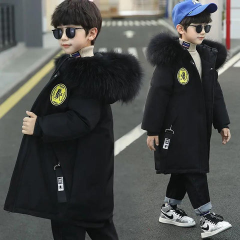 Winter Boys Thicken Long Jackets For kids 4-16Y Keep Warm Casual-TB01197-Veeddydropshipping