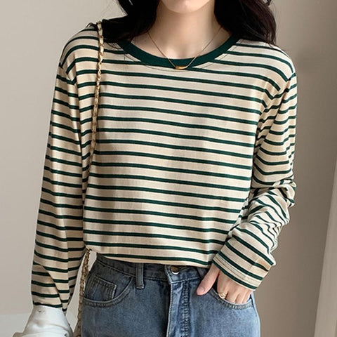 Women Summer Striped T-shirts For Women Clothing-Veeddydropshipping