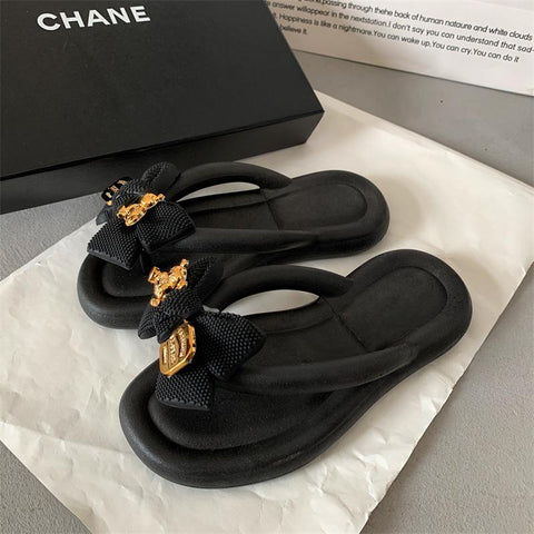 Fashion Bowknot Flip Flops Beach Shoe Home Non-slip-BS01261-Veeddydropshipping