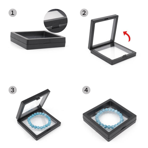Black Jewelry Storage Box 3D Packaging Case Gemstone Display-JW01657-Veeddydropshipping