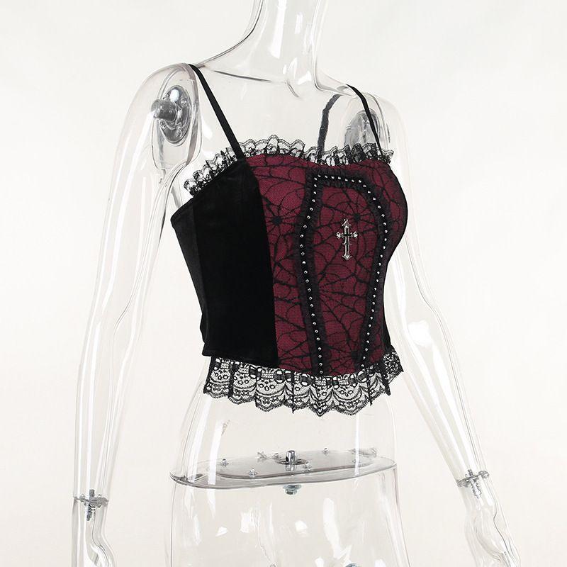 Women Lace Tanks Tops Lace Full Cup Padded Underwear-WF00328-Veeddydropshipping
