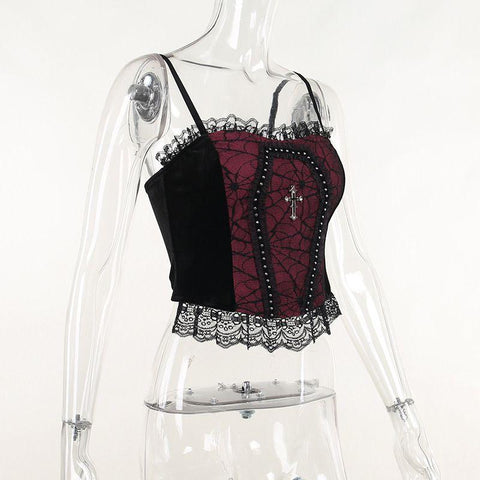 Women Lace Tanks Tops Lace Full Cup Padded Underwear-WF00328-Veeddydropshipping
