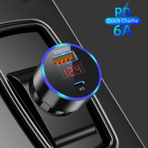 18W USB Type C Car Charger Digital Display 2 PD-PA01128-Veeddydropshipping