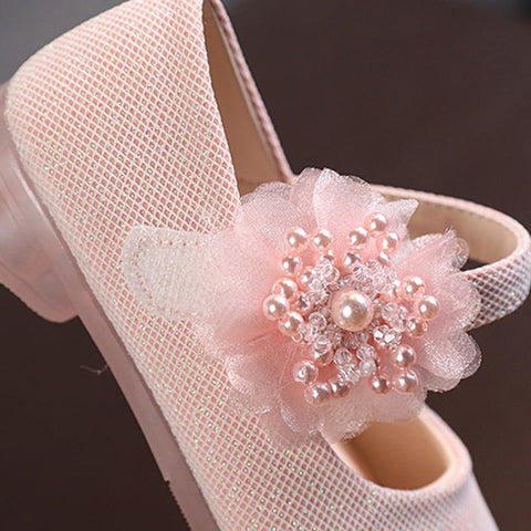 Baywell New Childrens Girl&#39;s Shoes Pearl Flower-TB00122-Veeddydropshipping