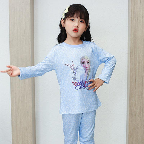 Children Clothing Cartoon Frozen Elsa Girls Long Sleeve Pajama Sets Kid Baby Pyjamas Sleepwear Spring Home Nightgown