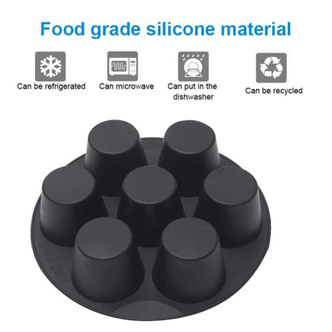 7 Cups Air Fryer Muffin Silicone Mold Round-HA01165-Veeddydropshipping